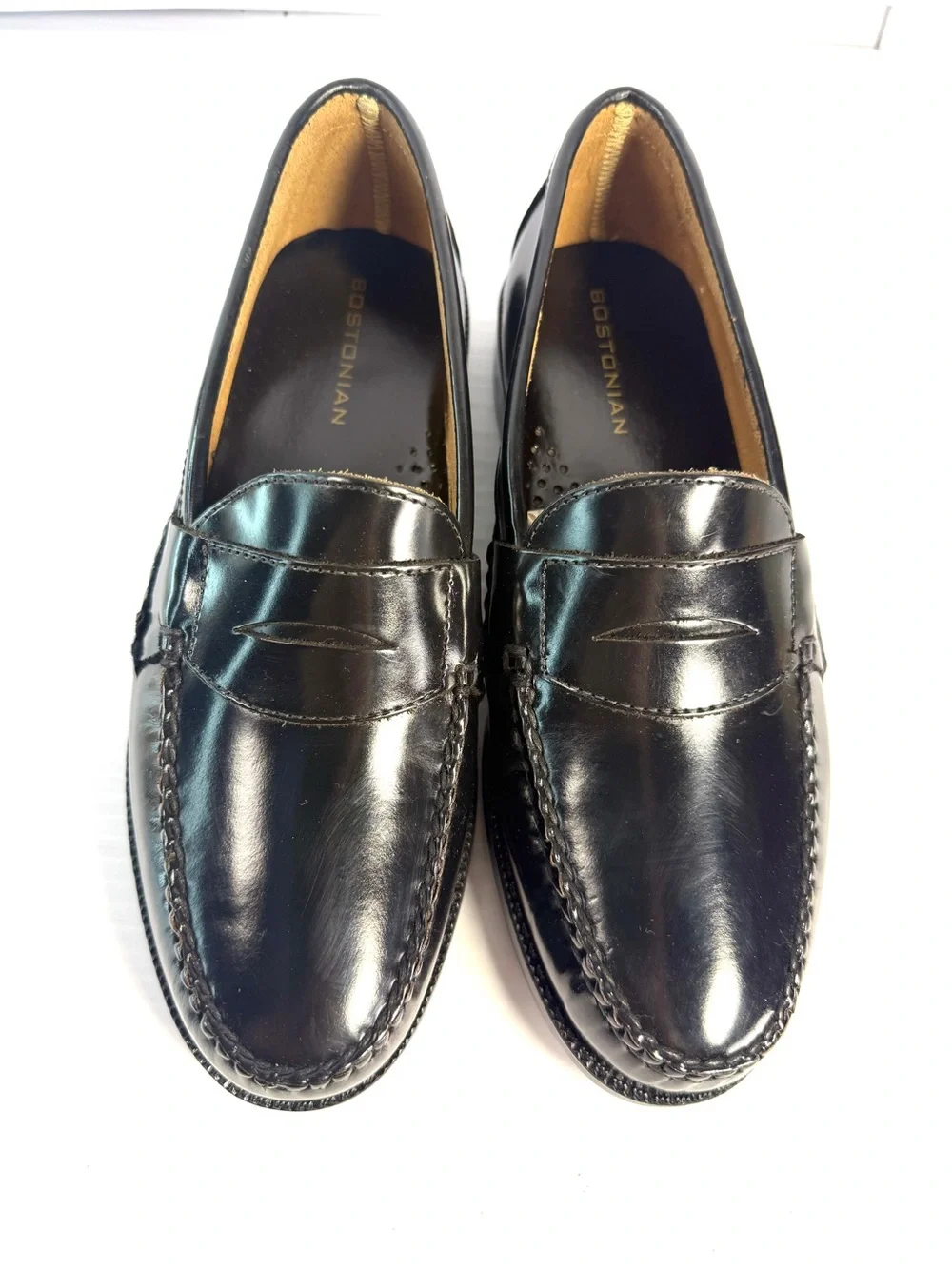 Bostonian Black Leather Penny Slip-On Loafers